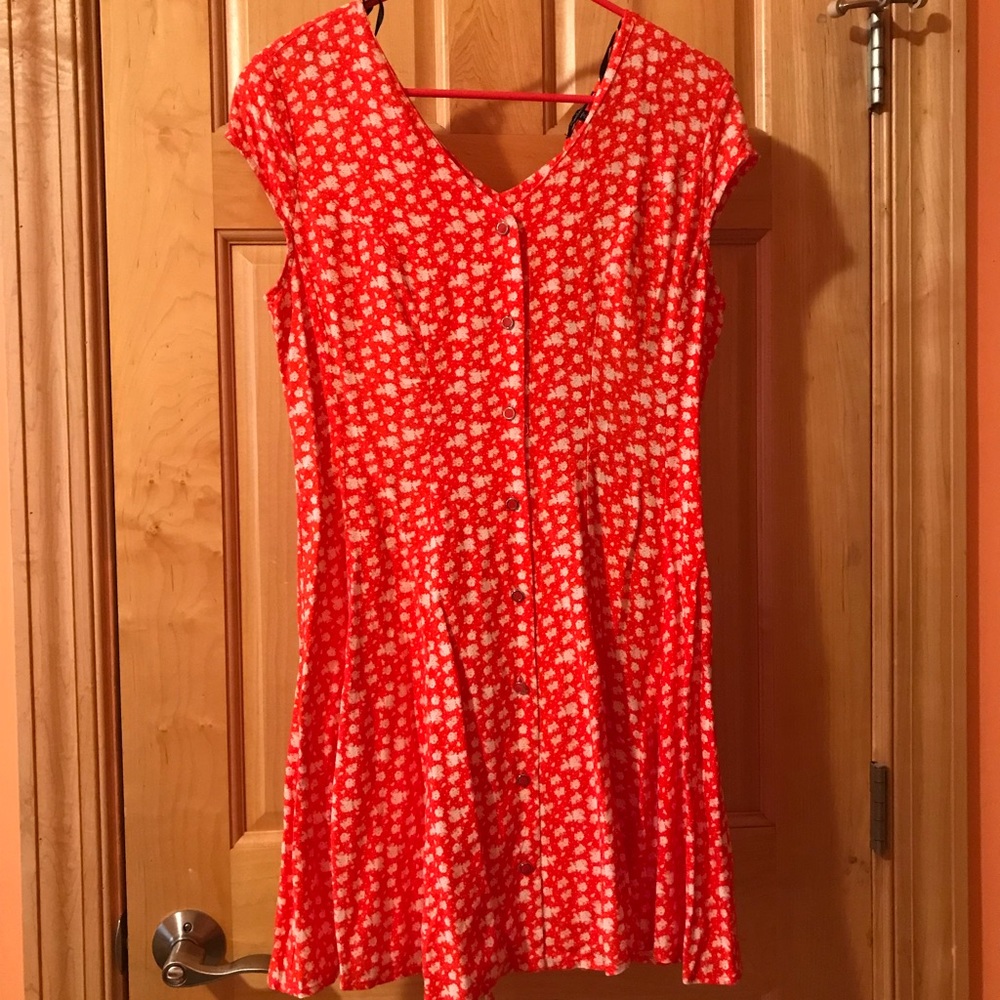 Orange floral dress